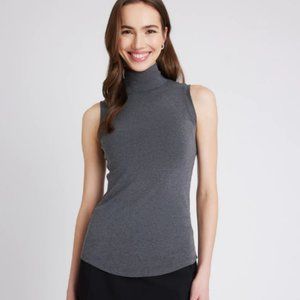 Kit and Ace sleeveless turtleneck, size L, Heather charcoal